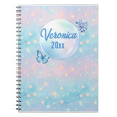 Blaurosa Gradient Starry Hintergrund Notizblock (Vorderseite)