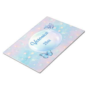 Blaurosa Gradient Starry Hintergrund Notizblock