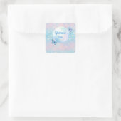 Blaurosa Gradient Starry Hintergrund Quadratischer Aufkleber (Tasche)