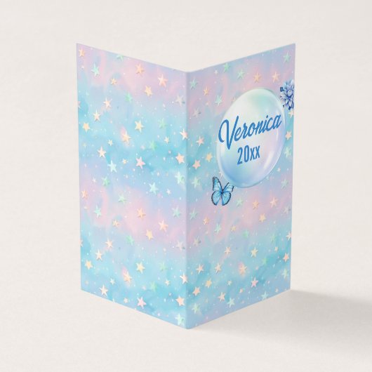 Blaurosa Gradient Starry Hintergrund Visitenkarten (Vorderseite)