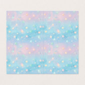 Blaurosa Gradient Starry Hintergrund Visitenkarten (Innenseite Aufgefaltet)