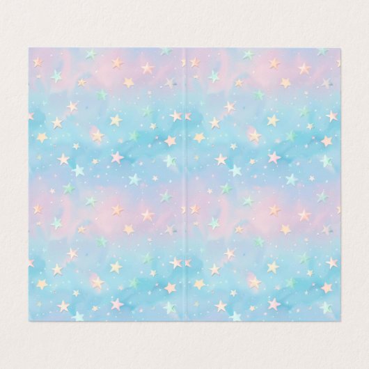 Blaurosa Gradient Starry Hintergrund Visitenkarten (Innenseite Aufgefaltet)