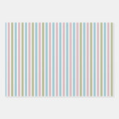 Blaurosa, grüne Ostereier Streifen Dosen Niedliche Geschenkpapier Set (Vorderseite 3)