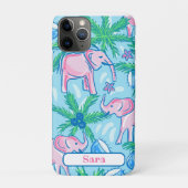 Blaurosa Grüner Preppy-Elefant Case-Mate iPhone Hülle (Rückseite)