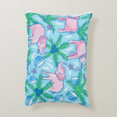 Blaurosa Grüner Preppy-Elefant Dekokissen (Rückseite(Vertikal))