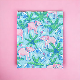 Blaurosa Grüner Preppy-Elefant Fleecedecke