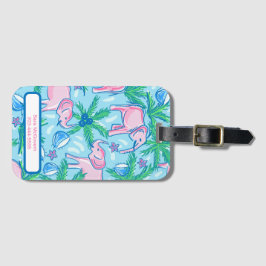 Blaurosa Grüner Preppy-Elefant Gepäckanhänger