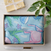 Blaurosa Grüner Preppy-Elefant Seidenpapier (Geschenk)