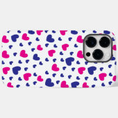 Blaurosa Herzmuster Valentinstag Case-Mate iPhone Hülle (Rückseite (Horizontal))