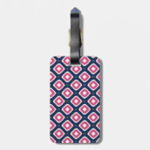 Blaurosa Ikat-Mod-Muster mit Namen Gepäckanhänger (Rückseite vertikal)