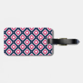 Blaurosa Ikat-Mod-Muster mit Namen Gepäckanhänger (Rückseite horizontal)