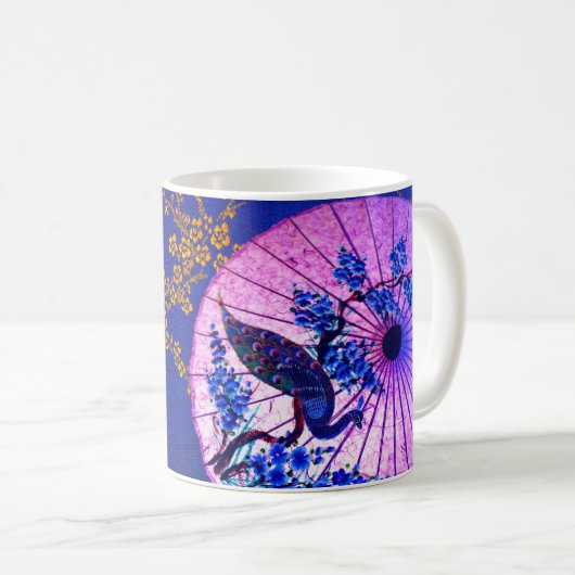 Blaurosa Kirschblau Kaffeetasse (VorderseiteRechts)