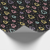 blaurosa Konfetti-Liebe-Geschenkpapier Geschenkpapier (Ecke)