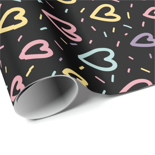 blaurosa Konfetti-Liebe-Geschenkpapier Geschenkpapier (Rolleneckpunkt)