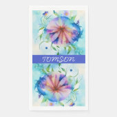 Blaurosa Konvolvulum, Aquarellfarbe Serviette (Vorderseite)