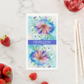 Blaurosa Konvolvulum, Aquarellfarbe Serviette (Beispiel)