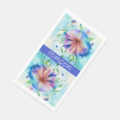 Blaurosa Konvolvulum, Aquarellfarbe Serviette (Ecke)