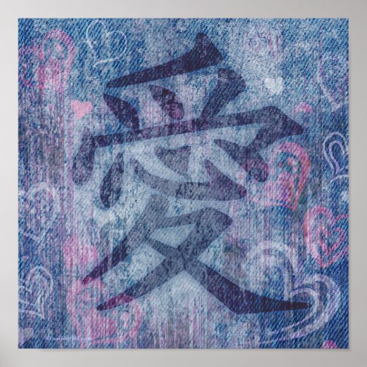Blaurosa Liebe-Plakatdruck Poster (Vorne)
