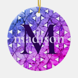 Blaurosa lila Blume des Lebens, ängstliche Geometr Keramik Ornament