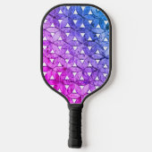 Blaurosa lila Blume des Lebens erschreckte Geometr Pickleball Schläger (Rückseite)