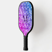 Blaurosa lila Blume des Lebens erschreckte Geometr Pickleball Schläger (Links)