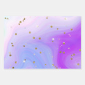 Blaurosa lila Goldgräber Glitzer wirbeln Girls Geb Geschenkpapier Set (Vorderseite 3)