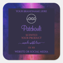 Blaurosa Lila Marmor - Logo für moderne Produktken Quadratischer Aufkleber