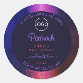 Blaurosa Lila Marmor - Logo für moderne Produktken Runder Aufkleber