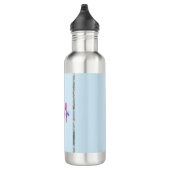 Blaurosa Lila, moderne Monogramm-Vorlage Edelstahlflasche (Rechts)