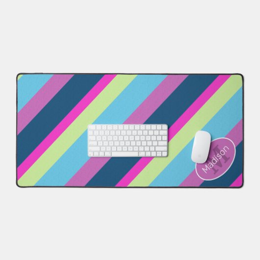 Blaurosa Limone Retrogeometrie Schreibtischunterlage (Tastatur & Maus)