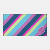 Blaurosa Limone Retrogeometrie Schreibtischunterlage (Vorderseite)