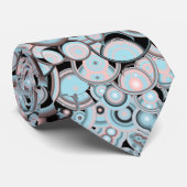 Blaurosa Mocha Schwarzes Farbmuster Krawatte (Gerollt)