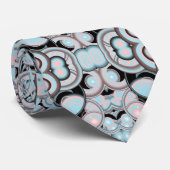 Blaurosa Mocha Schwarzes Farbmuster Krawatte (Gerollt)