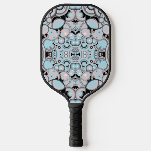 Blaurosa Mocha Schwarzes Farbmuster Pickleball Schläger (Vorderseite)