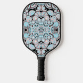 Blaurosa Mocha Schwarzes Farbmuster Pickleball Schläger (Rückseite)