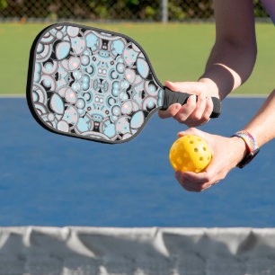 Blaurosa Mocha Schwarzes Farbmuster Pickleball Schläger