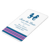 Blaurosa nautisches Seepferd Speichern des Datumsf Magnet (Linke Seite)