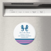 Blaurosa nautisches Seepferd Speichern des Datumsf Magnet (In Situ (Geschirrspüler))