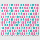 Blaurosa Pinselstriche. Abstraktes Malmuster Geschenkpapier (Flach)