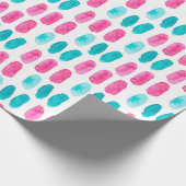 Blaurosa Pinselstriche. Abstraktes Malmuster Geschenkpapier (Ecke)