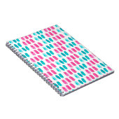 Blaurosa Pinselstriche. Abstraktes Malmuster Notizblock (Rechte Seite)