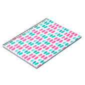 Blaurosa Pinselstriche. Abstraktes Malmuster Notizblock (Linke Seite)