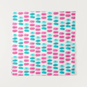 Blaurosa Pinselstriche. Abstraktes Malmuster Wandteppich (Vorderseite (Horizontal))
