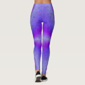 Blaurosa Regenbogen in Elephantenhaut-Letheroptik Leggings (Rückseite)