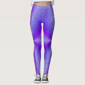 Blaurosa Regenbogen in Elephantenhaut-Letheroptik Leggings (Vorderseite)