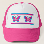 Blaurosa Schmetterling Truckerkappe (Vorderseite)