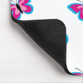 Blaurosa Schmetterlingsmuster Mousepad (Ecke)