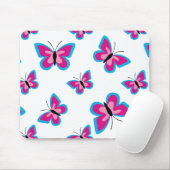 Blaurosa Schmetterlingsmuster Mousepad (Mit Mouse)