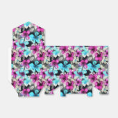 Blaurosa Schwarz Blume Muster Geschenkschachtel (Ungefaltet)