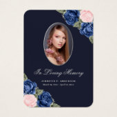 Blaurosa Silberdenkmal Beerdigungskarte (Vorderseite)